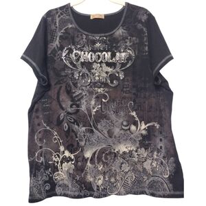 Blue Canyon Chocolat Jardin Paris Y2K Grunge Indie Top 3x